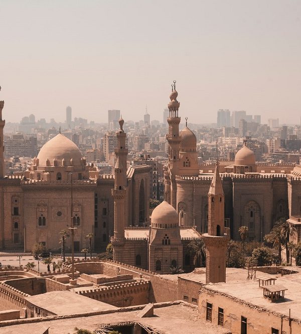 Cairo skyline with historic mosques and cityscape